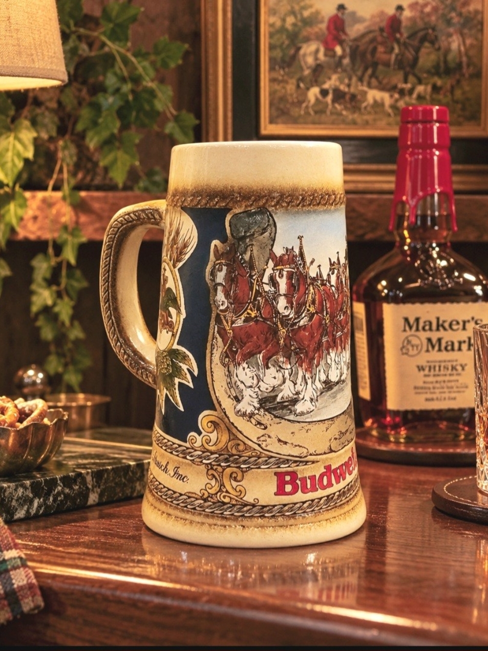1986 Budweiser Horseshoe Stein Clydesdale Team W. Germany Staffel CS68